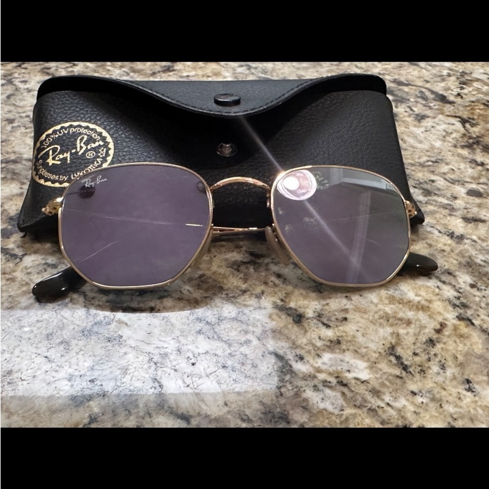 RayBans Hexagonal Flat Lense Sunglasses